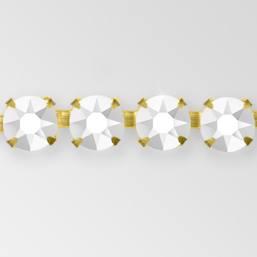 Rhinestone Chain, Machine Cut Chalk, Raw ss8.5 Product