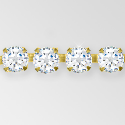 Rhinestone Chain, Machine Cut Crystal, Raw (not plated) ss8.5 Product