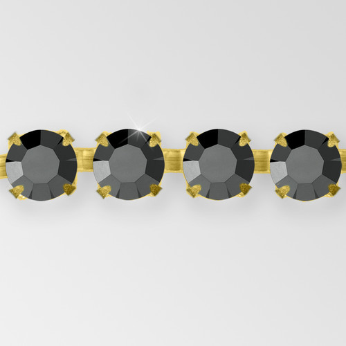 Rhinestone Chain, Machine Cut Hematite, Raw ss29 Product