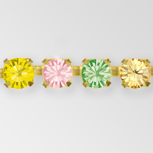 Rhinestone Chain, Machine Cut Light Multi, Raw ss8.5 Product