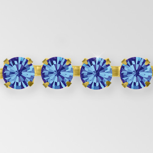 Rhinestone Chain, Machine Cut Sapphire, Raw ss6.5 Product