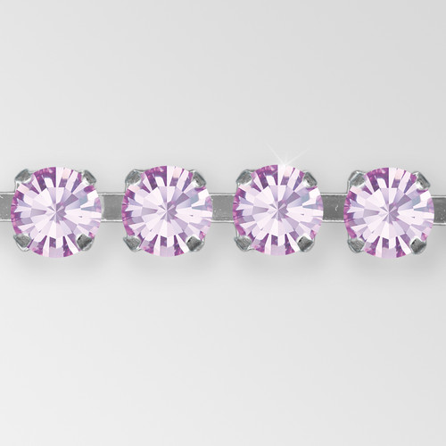 Rhinestone Chain, Machine Cut Violet, Silver Plated ss29 Product