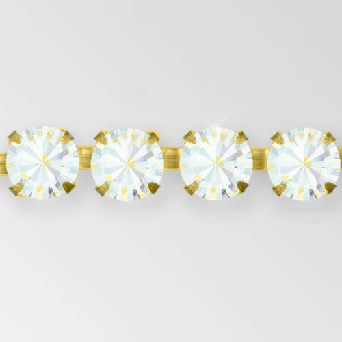 Rhinestone Chain, Machine Cut White Opal, Gold, ss8.5 Product