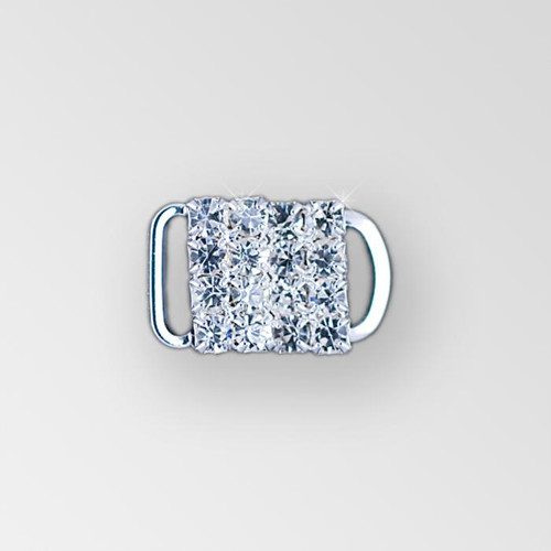 0.5 inch Square Rhinestone Closure with eye and hook, Crystal, Silver, ss12 0.5 inch Square Rhinestone Closure with eye and hook, Crystal, Silver, ss12 Product