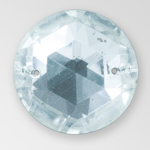 Round 18mm Crystal Sew-on jewel, medium dome, Gold foiling Product