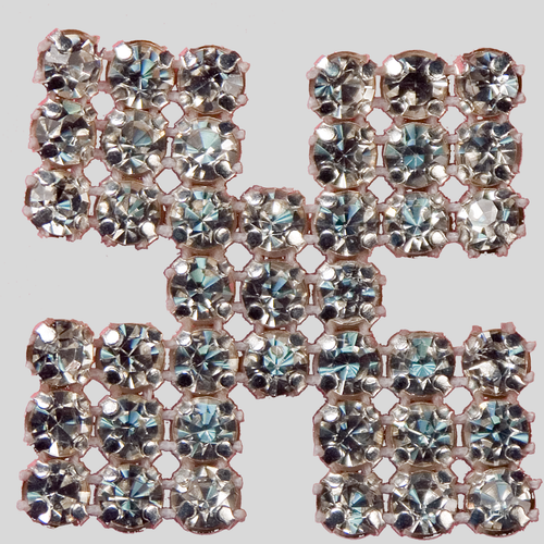 Square Crystal Silver Rhinestone Banding Ornament Product