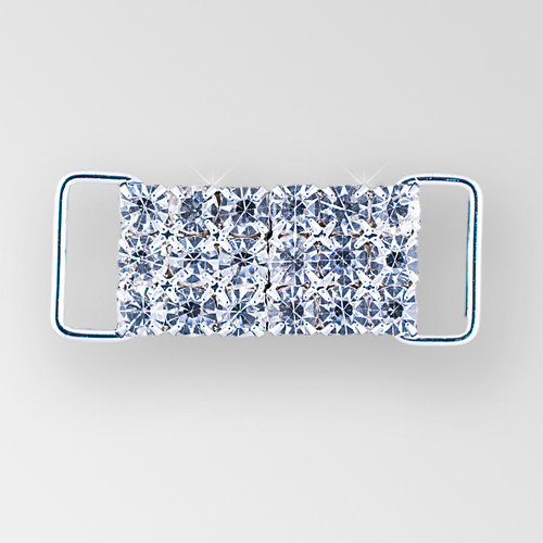 1.5 Inch 3x3 ss18 Crystal Silver Rhinestone Closure Product