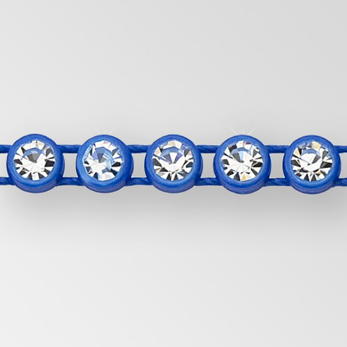 1-row ss8 Crystal AB, Royal Blue Setting, Machine Cut Rhinestone Plastic Banding 1-row ss8 Crystal AB, Royal Blue Setting, Machine Cut Rhinestone Plastic Banding Product