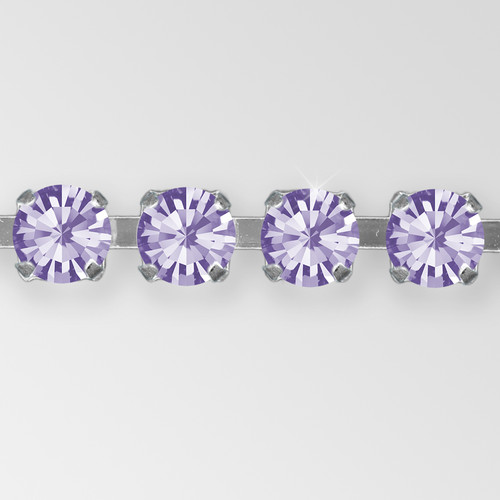 Rhinestone Chain, Machine Cut Tanzanite Silver ss12 Product