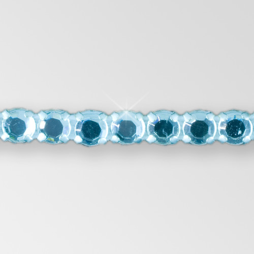 1-row Extra Chaton Rose Flat Back Banding Crystal, Silver on White Tape Product