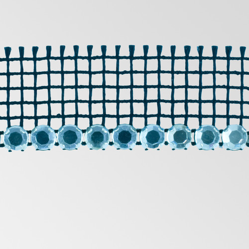 1-row Extra Chaton Rose Flat Back Banding Crystal, Silver Plated with Black Netting on one side Product