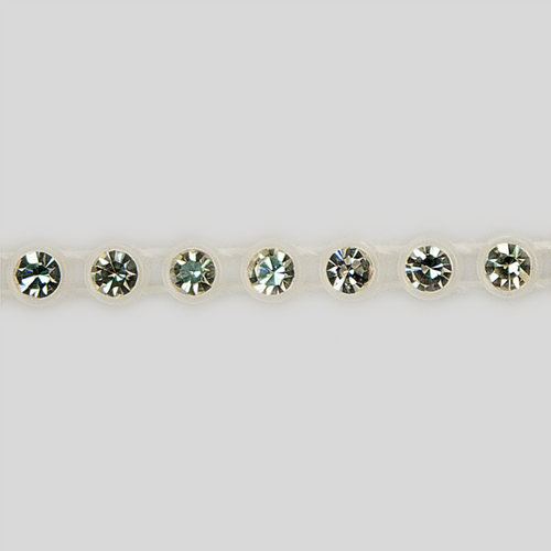 1-row ss13 Crystal, Alabaster Setting, Machine Cut Rhinestone Plastic Banding 1-row ss13 Crystal, Alabaster Setting, Machine Cut Rhinestone Plastic Banding Product