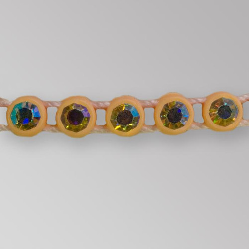 1-row ss19 Crystal AB, Orange Setting, Machine Cut Rhinestone Plastic Banding 1-row ss19 Crystal AB, Orange Setting, Machine Cut Rhinestone Plastic Banding Product