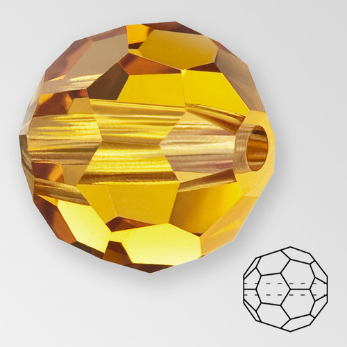 6mm Round MC Bead, Topaz color, small package Product