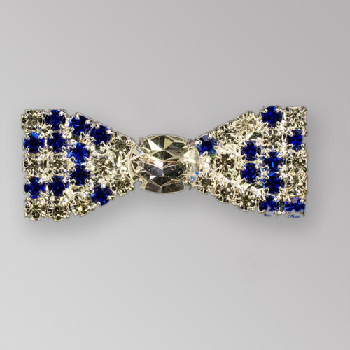 1.5 x 0.625 inches Crystal + Sapphire Silver Rhinestone Bow tie (50% off) 1.5 x 0.625 inches Crystal + Sapphire Silver Rhinestone Bow tie (50% off) Product