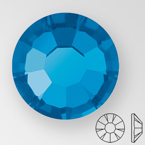 ss20 BERMUDA BLUE - PRECIOSA MAXIMA Flat Back, 15 facets, foiled Product