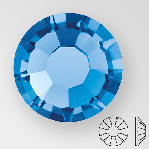 ss30 SAPPHIRE - PRECIOSA MAXIMA Flat Back, 18 facets, foiled Product