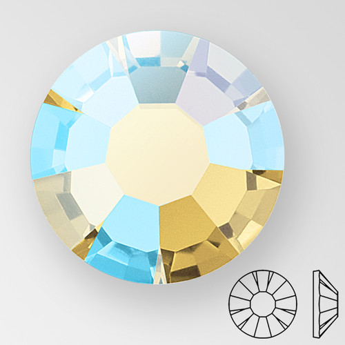 ss30 LIGHT TOPAZ AB - PRECIOSA MAXIMA Flat Back, 18 facets, foiled Product