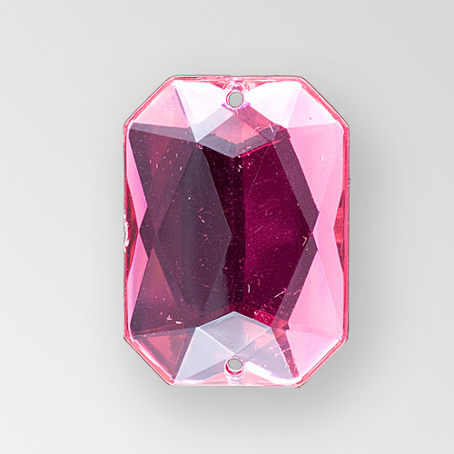 18x13mm Acrylic Octagon Sew-On Stone, Rose color Product