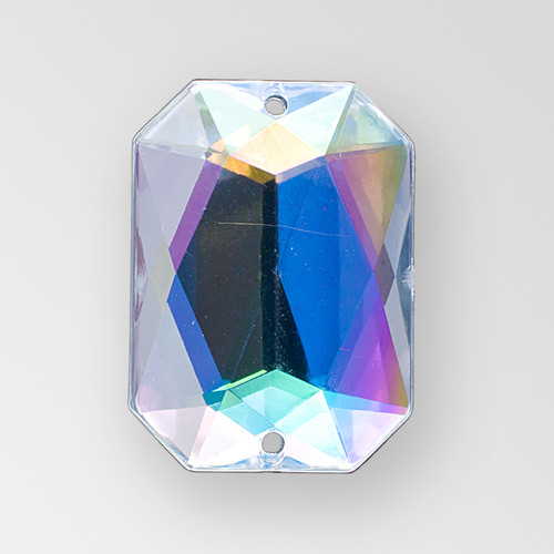 25x18mm Acrylic Octagon Sew-On Stone, Crystal AB color Product
