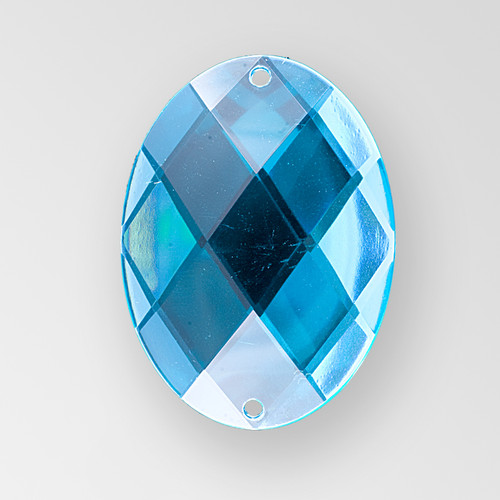 40x30mm Acrylic Oval Sew-On Stone, Blue Zircon color Product