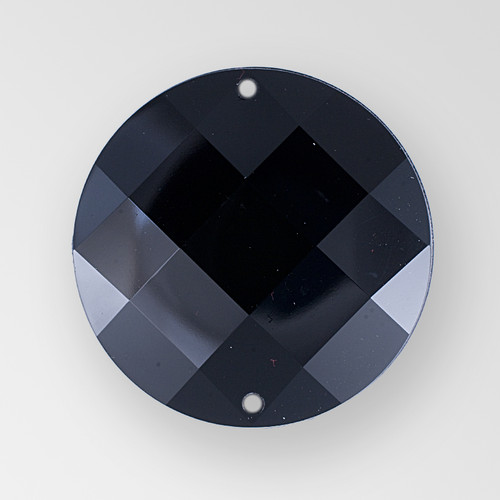 30mm Acrylic Round Sew-On Stone, Jet color Product