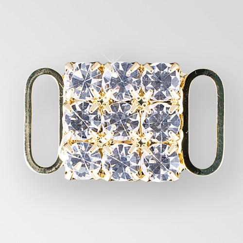 0.5x0.5 inch Square-Shaped Crystal, Gold Connector, ss18 Product