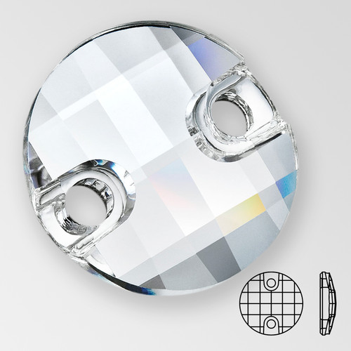 14mm MC Sew on Chessboard Circle, Crystal, foiled Product