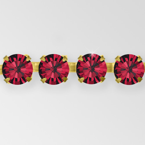 Rhinestone Chain, Machine Cut Siam, Gold  ss8.5 Product