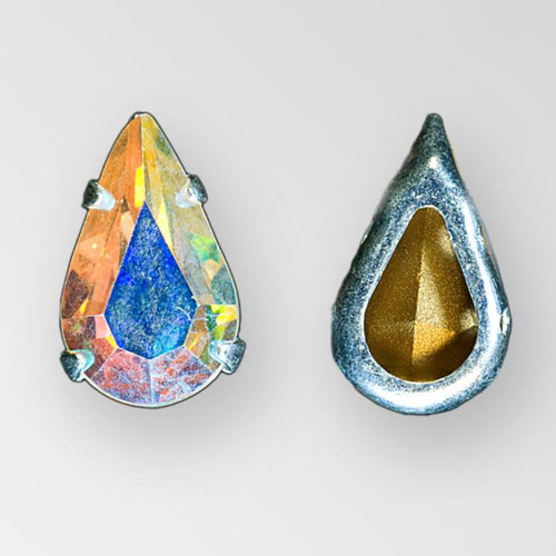 13x7.8mm Pear, Crystal AB Silver Pointed Back MC Rosemontee Product