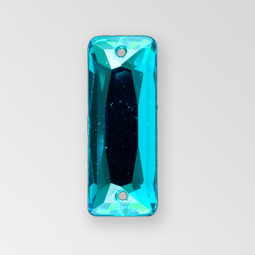 18x7mm Acrylic Baguette Sew-On Stone, Indicolite  color Product
