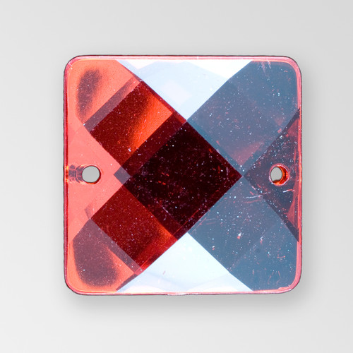 19mm Acrylic Square Sew-On Stone, Light Siam color Product