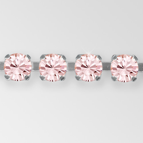 Rhinestone Chain, Machine Cut Vintage Rose, Sliver Plated  ss18 Product