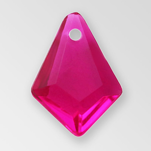 14mm Acrylic Briolette Pendant, Fuchsia color Product
