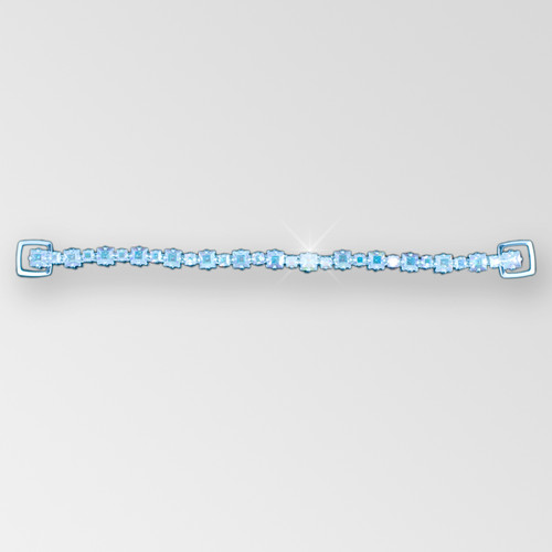 7.5 inch 1-row Crystal AB Silver Reinforced Rhinestone Connector on Metal Mesh, 6x6 and 4x4mm square stones Product