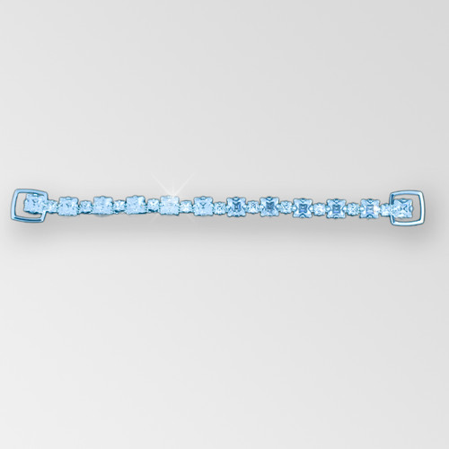 7.5 inch 1-row Crystal Silver Reinforced Rhinestone Connector on Metal Mesh , 8x8 and 5x5mm square stones Product