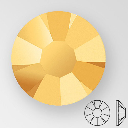 ss16 AURUM - PRECIOSA MAXIMA Flat Back, 15 facets, foiled Product