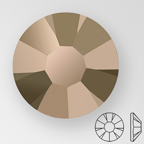 ss16 BROWN FLARE - PRECIOSA MAXIMA Flat Back, 15 facets, foiled Product