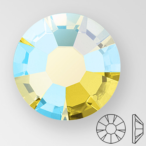 ss16 CITRINE AB - PRECIOSA MAXIMA Flat Back, 15 facets, foiled Product