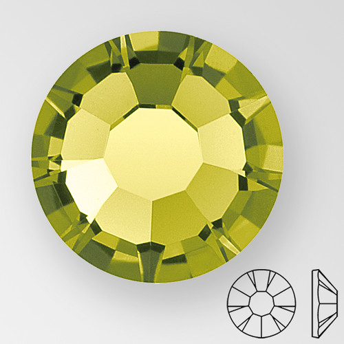 ss12 OLIVINE - PRECIOSA MAXIMA Flat Back, 15 facets, foiled Product