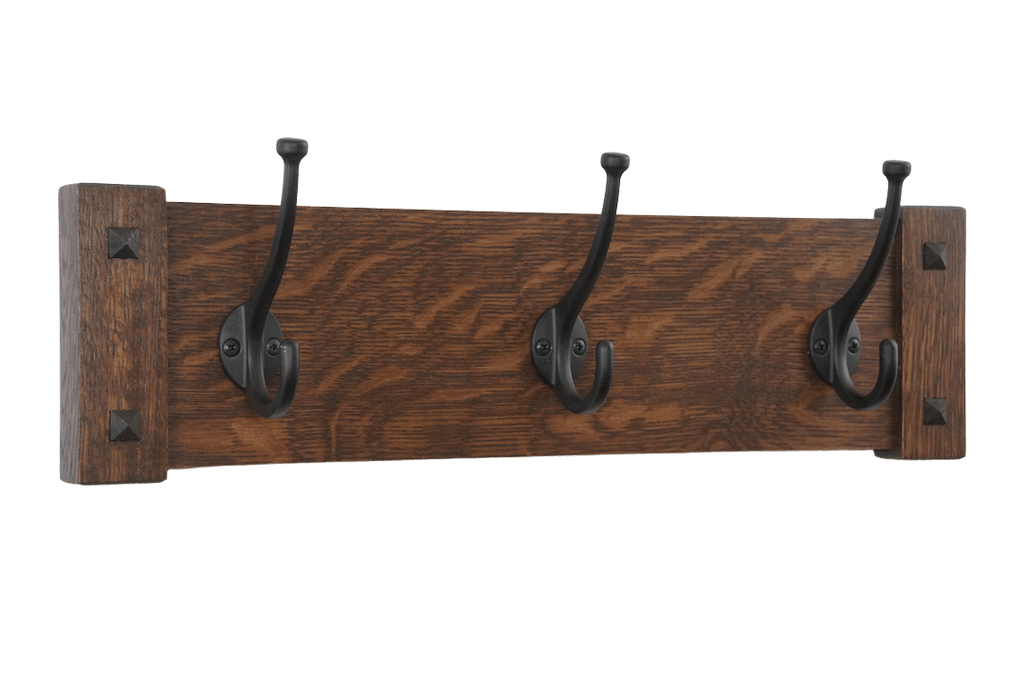 Mission Craftsman Wall Coat Rack with Craftsman Style Hooks 18 48