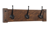 Mission Craftsman Wall Coat Rack with Vintage Cast Iron Hooks 18-48" Wide