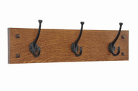 Classic Mission Style Wall Coat Rack with Craftsman Style Hooks 18" to 48" wide