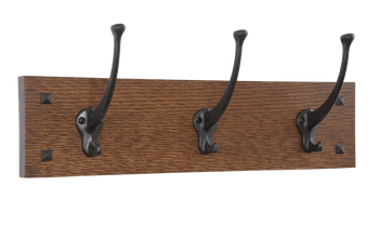 Classic Mission Wall Coat Rack with Mission Style Hooks 18-48" Wide