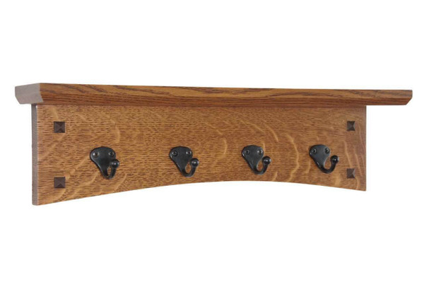 Arched Mission Style Entryway Key Holder Shelf with Key Hooks 19" to 39" Wide