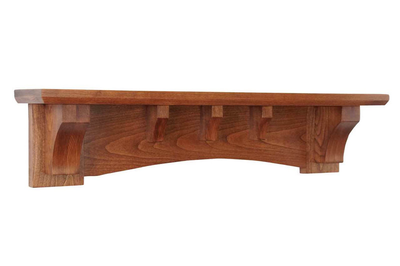 Small Mission Wall Shelf with Craftsman Style Corbels 24-48” wide