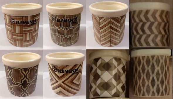 ELM JHF1804-115 Flower Pot with Assorted Design Small ELM JHF1804-115 Flower Pot with Assorted Design Small