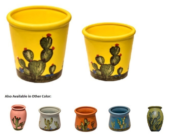 ELM JHF1804-093 Plant Pot with Cactus Design Big ELM JHF1804-093 Plant Pot with Cactus Design Big