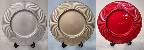 Small Wave Design Charger Plate Gold 33x33x2cm Small Wave Design Charger Plate Gold 33x33x2cm