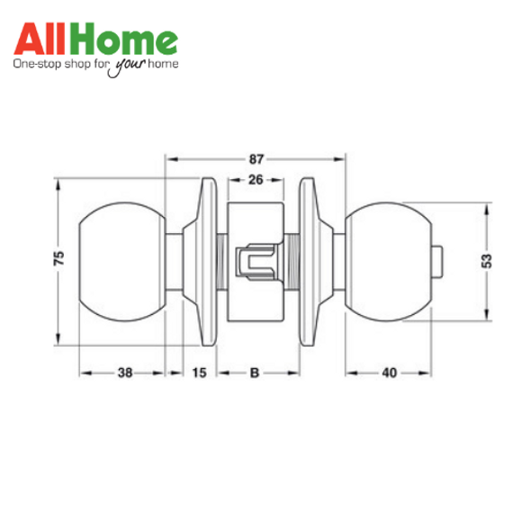 Hafele 911.64.168 Doorknob Lockset AB Hafele 911.64.168 Doorknob Lockset AB